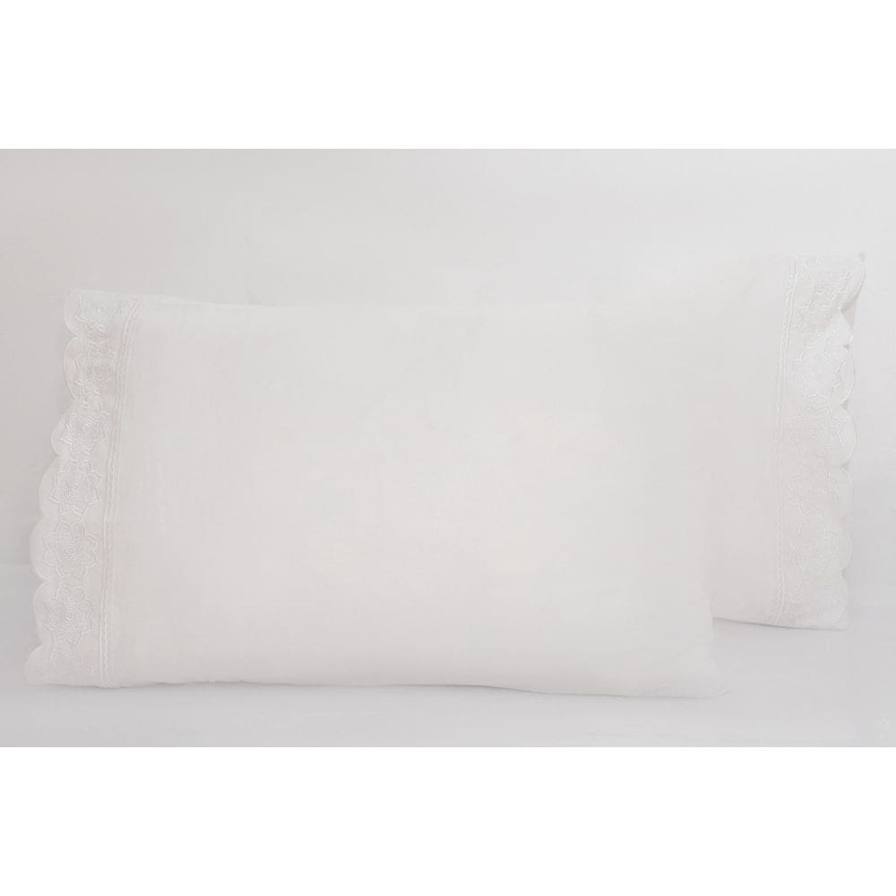 2 Fronhas King 50Cmx90Cm 100% Algodão 180 Fios Barrado