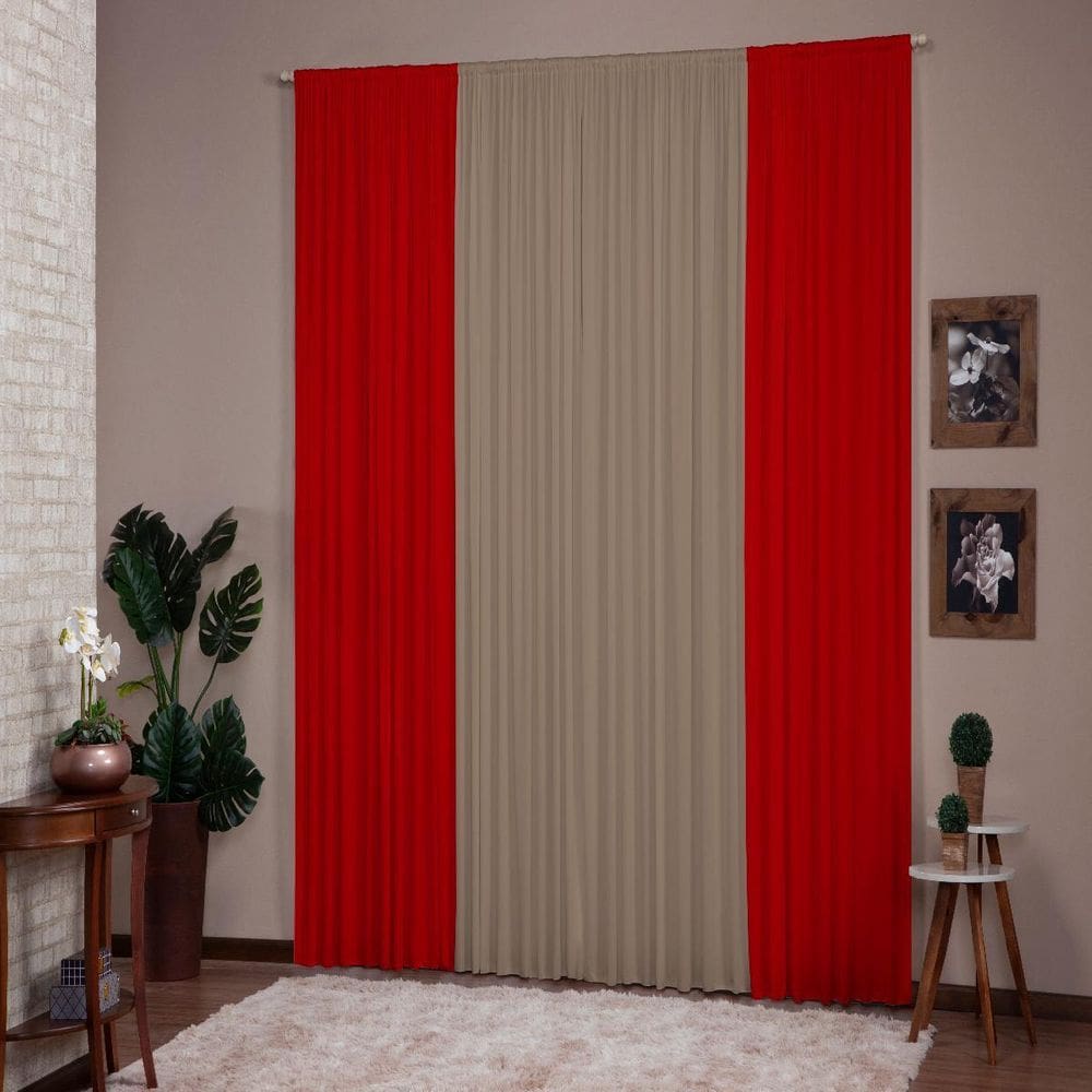 Cortina Versátil 4,00 X 2,80 Para Sala Ou Quarto Malha Gel