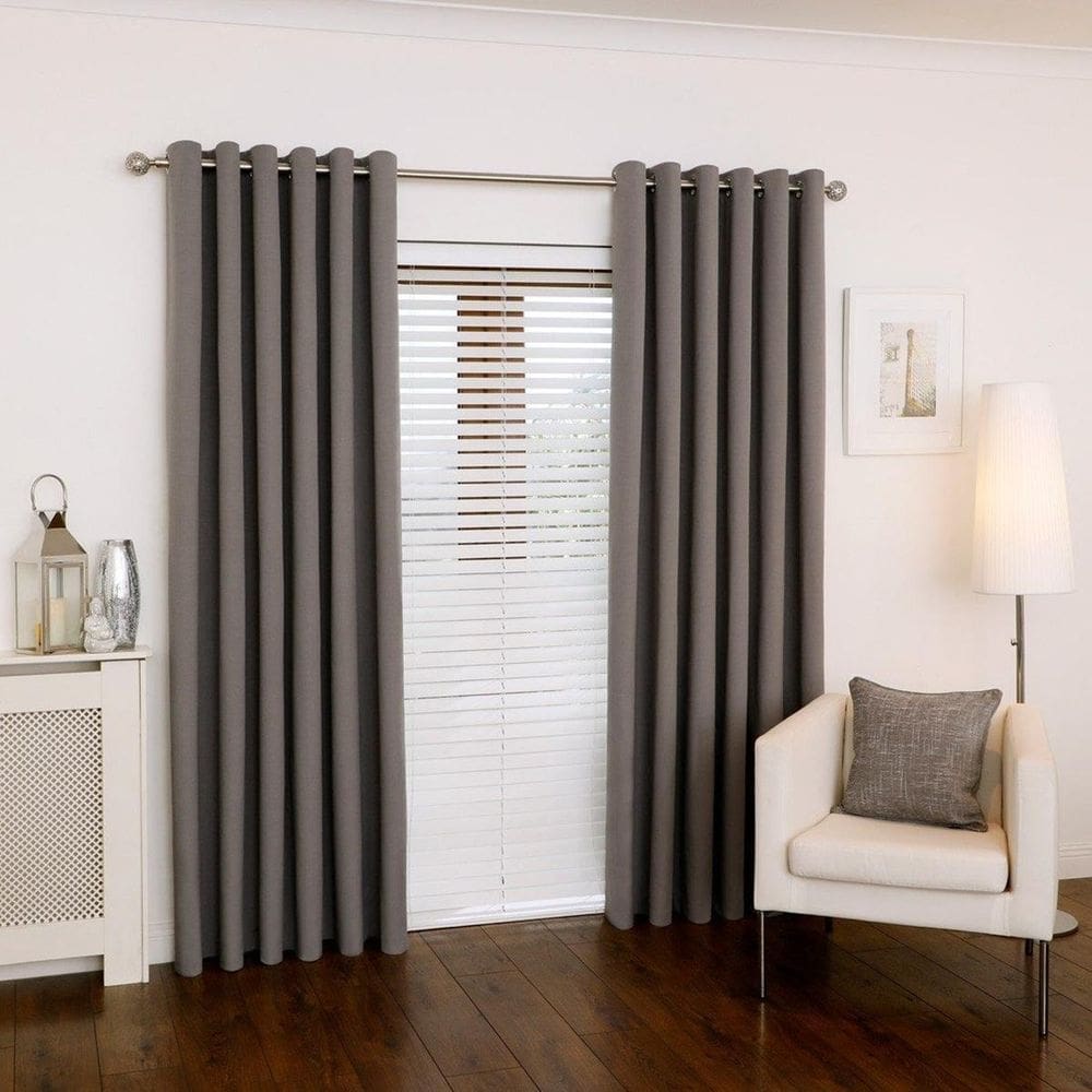 Cortina Lana Cinza-Escuro Oxford 300X180 Para Sala/Quarto