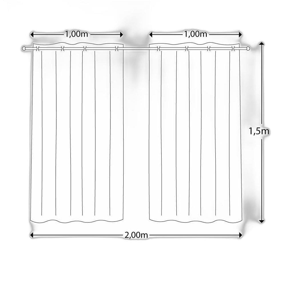 Cortina Charme Para Quarto 2.00 X 1,50 Estampada