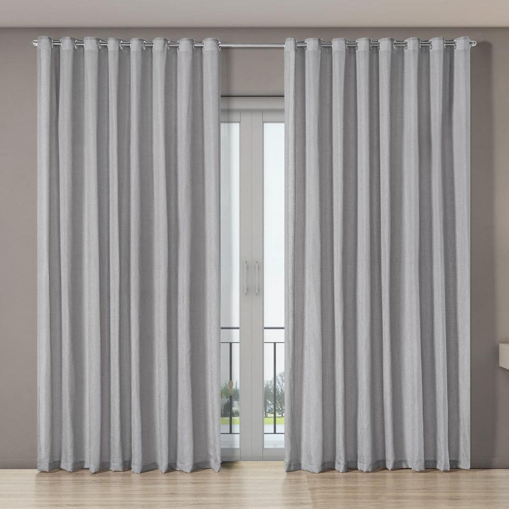 Cortina Voil Gaze Linho 5,60M X 2,70M Porta Luxo Sala Cinza