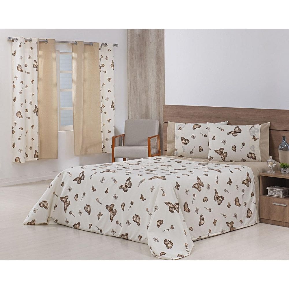 Jogo Lençol 4 Peças Cama Viúva 1,88Mx1,28Mx30Cm 100% Algodão