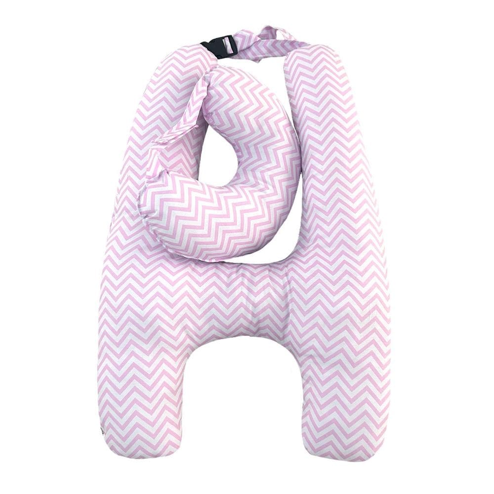 Almofada H De Dormir Para Carro Com Almofada Chevron Rosa