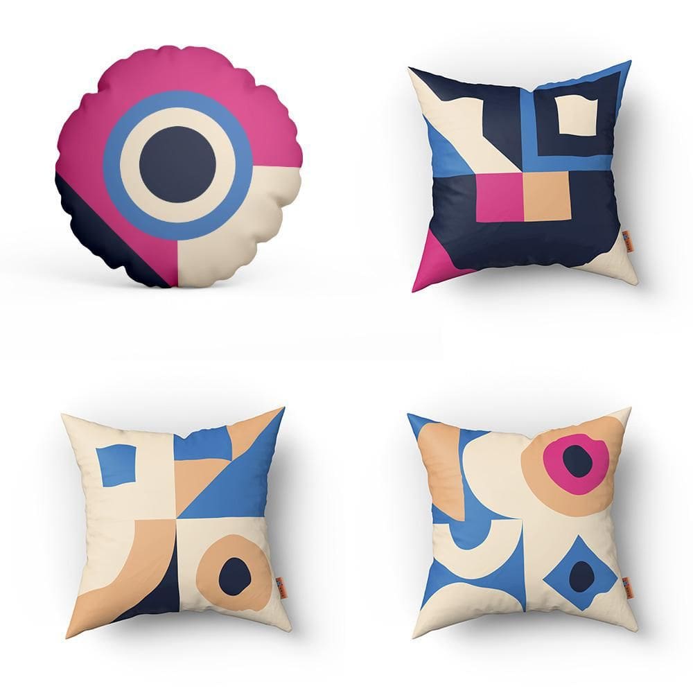 Kit Almofadas Decorativas Estampadas Com Redonda 40X40Cm 293