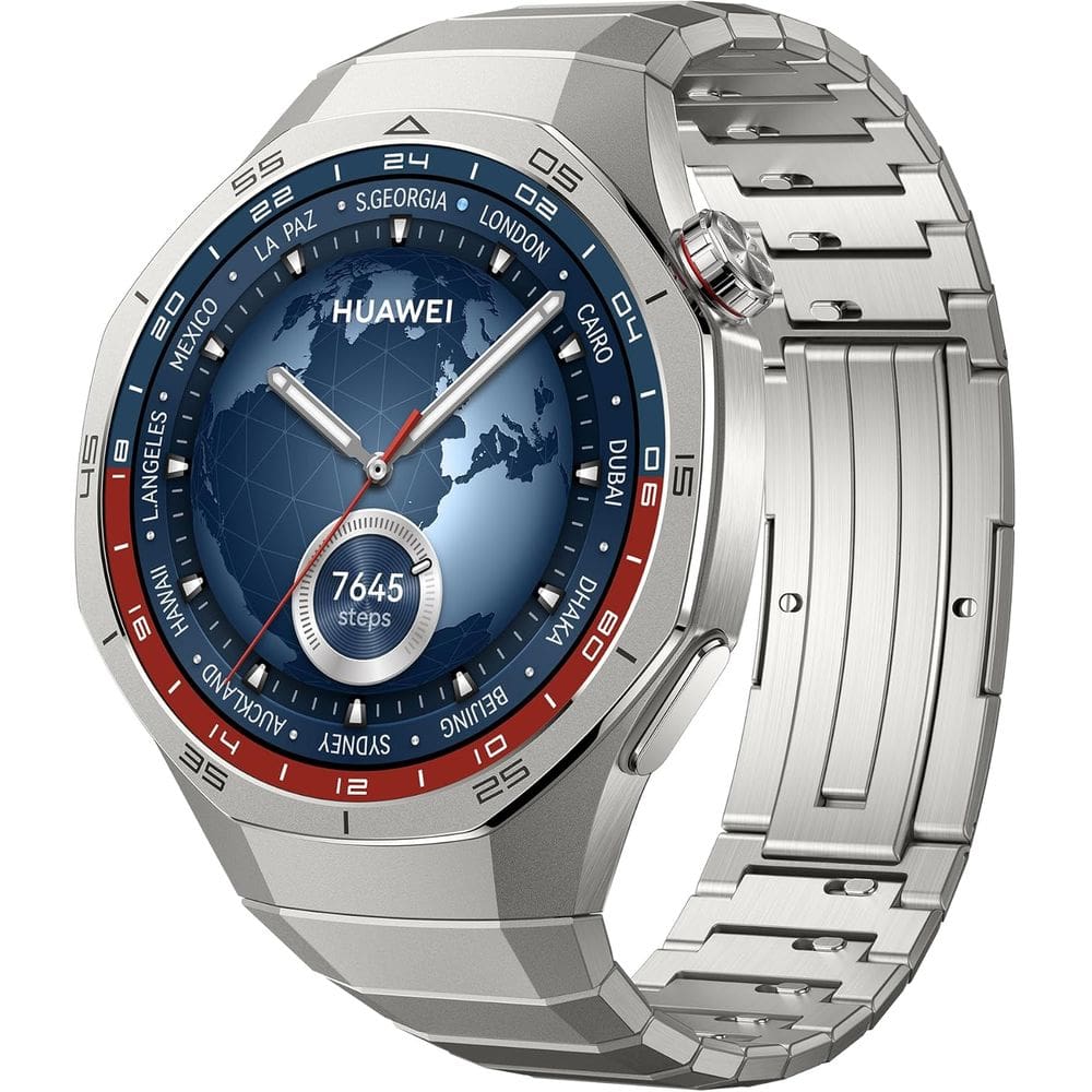 SmartWatch, HUAWEI WATCH GT 5 Pro 46mm, Cerâmica e Titânio, Mapas de Campos de Golfe, 2 Semanas Bateria, iOS e Android, Titânio