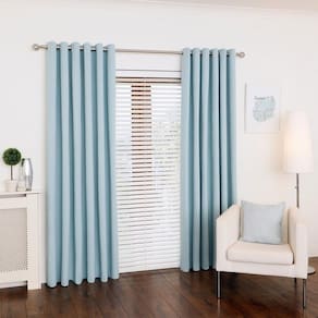Cortina Lana Azul-Bebê Oxford 300X250 Para Sala/Quarto