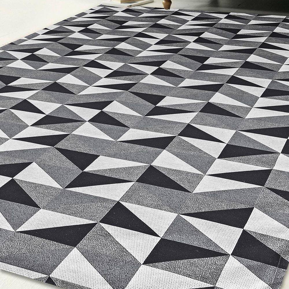 Tapete Jacquard Geométrico 1,35M X 2,00M Latéx Preto