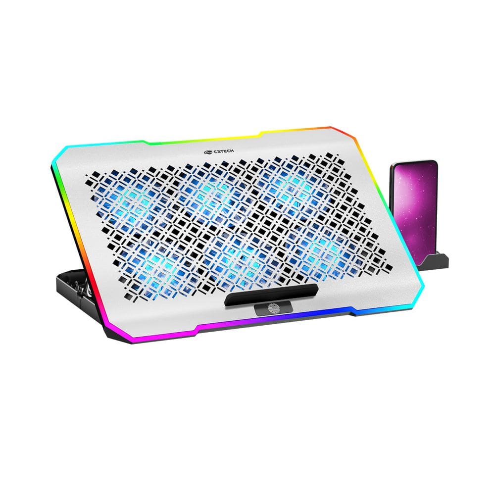 Base para Notebook C3Tech NBC-550SI Gamer Até 17,3", Cooler, USB, LED RGB