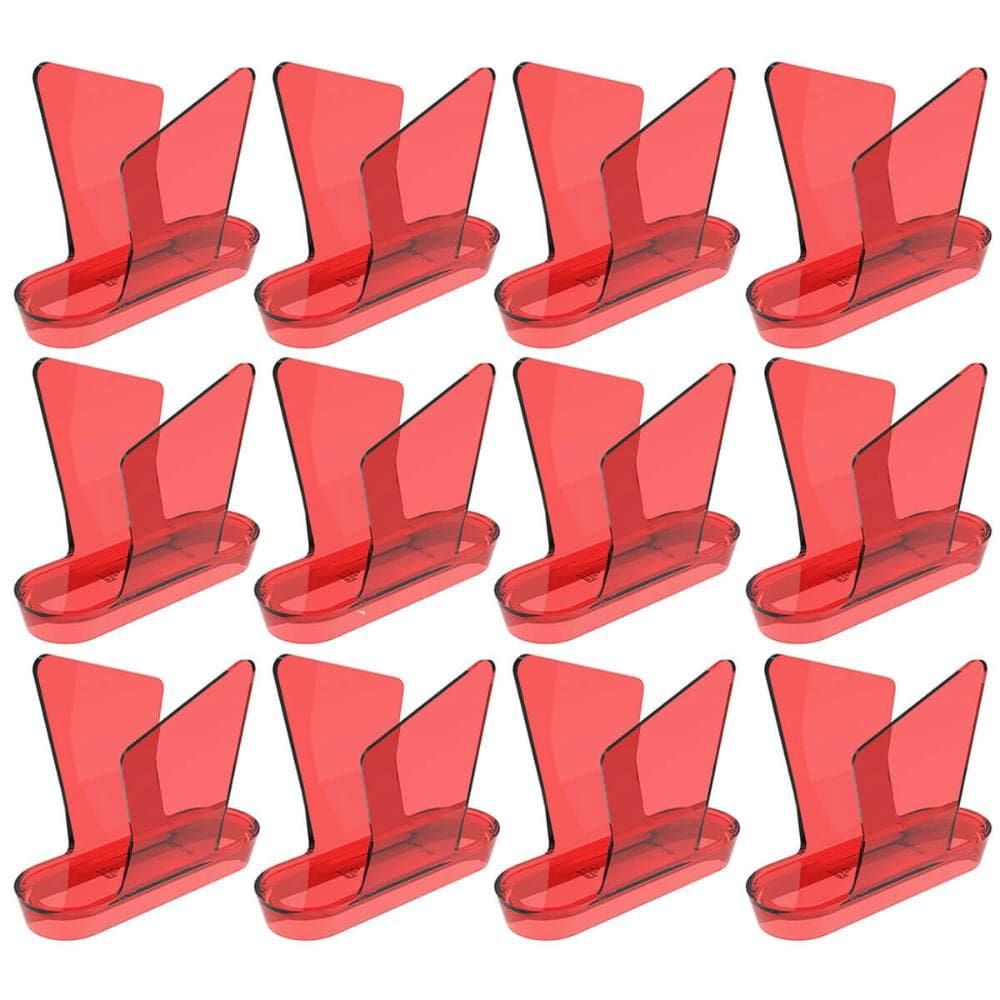 Conjunto 12 Porta Guardanapos de Mesa Vermelho Transparente Crippa Café Restaurante