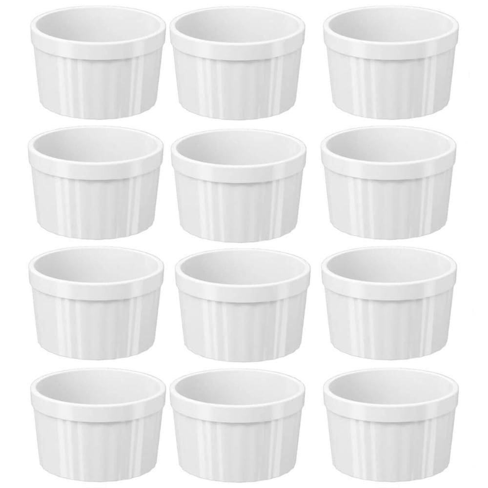 12 Ramekins Brancos 220ml Molheira Sobremesa Petiscos Uno Coza Restaurante Lanchonete