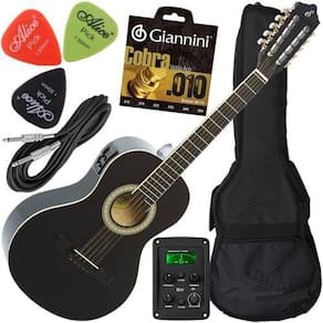 Kit Viola Caipira Elétrica Com Capa Vs14 Eq Preto Giannini