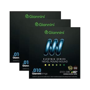 Kit 3 Encordoamento Guitarra Giannini Electric Nickel GEEGSTP10 Plus.010"