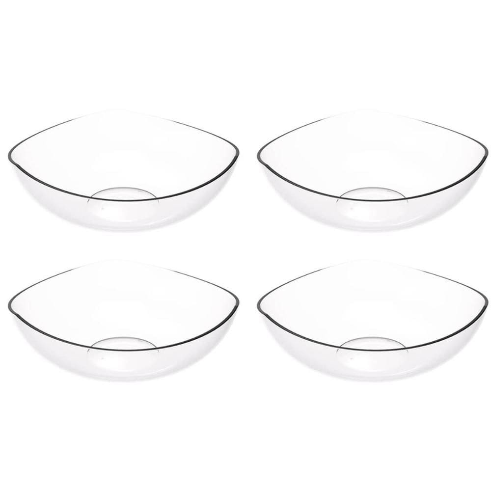 4 Saladeiras Tigela Trio Plástica Transparente Crippa Salada Pipoca Doces Sobremesa