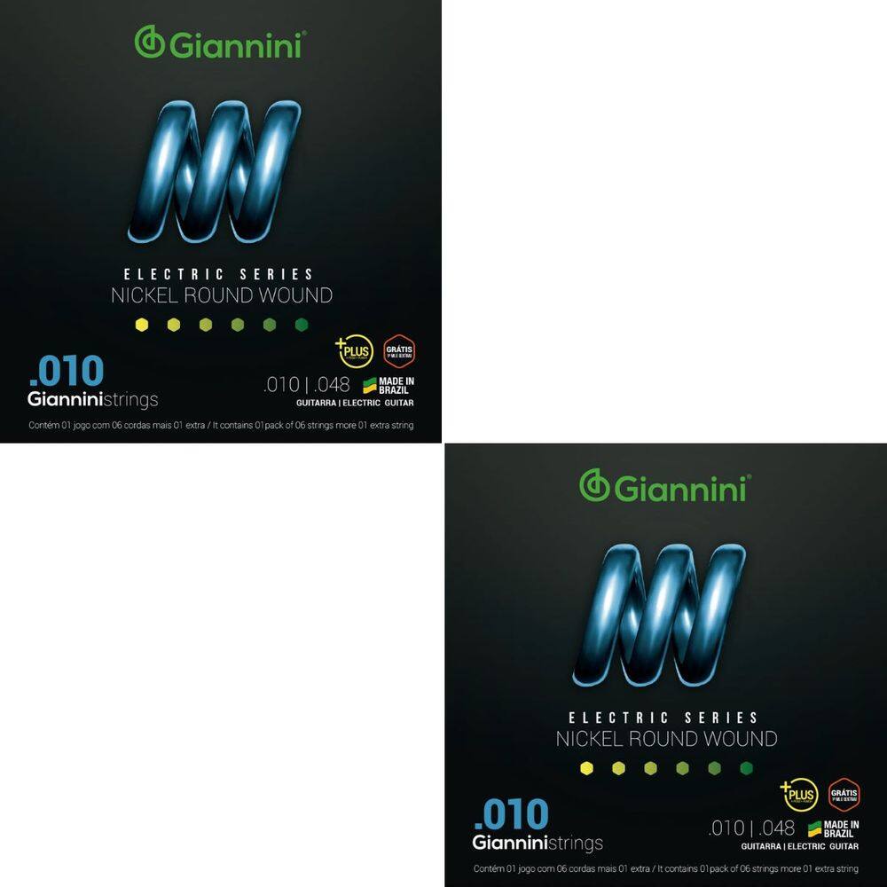 Kit 2 Encordoamento Guitarra Giannini Electric Nickel GEEGSTP10 Plus.010”