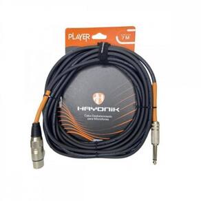 Cabo Para Microfone Player Xlr F X P10 7M Preto Hayonik