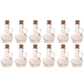 12 Porta Condimentos de Vidro 230ml Tampa Rolha para Azeite e Vinagre Galheteiros Potes Lyor