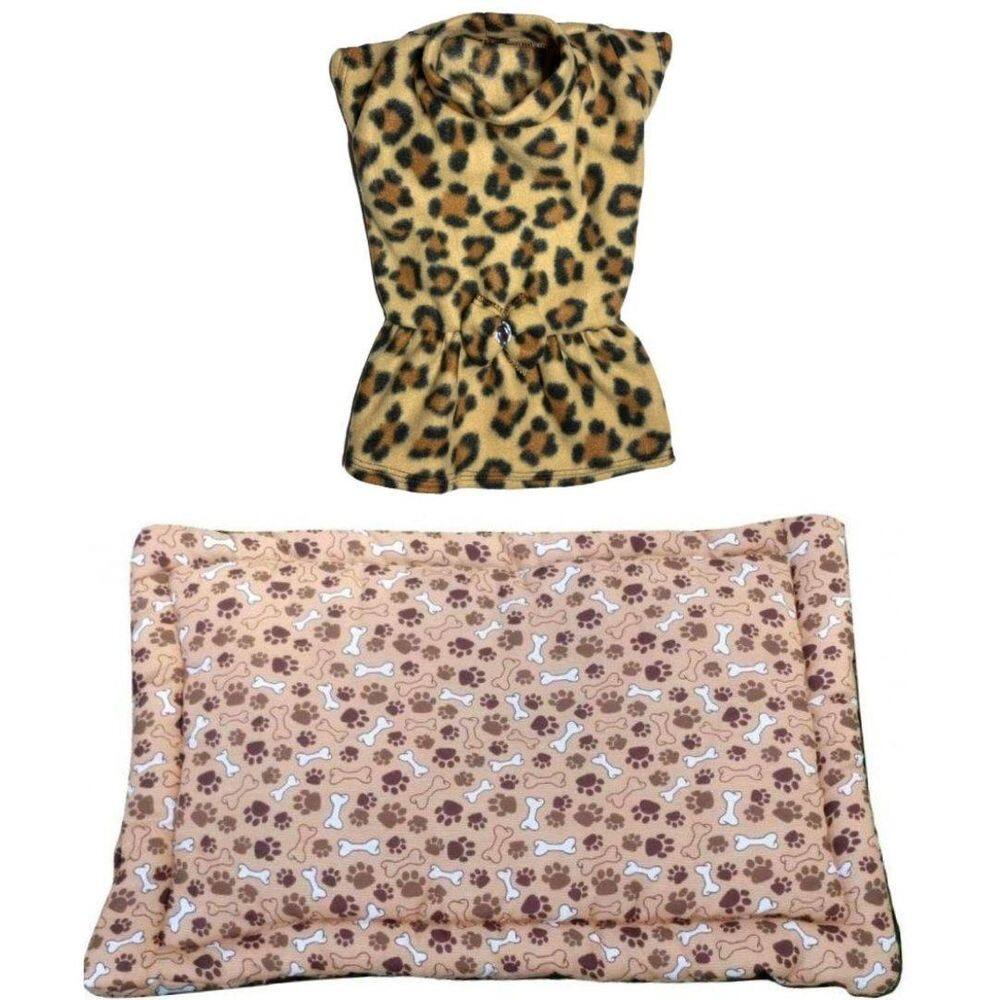 Kit Cães E Gatos - Colchonete G E Vestido De Inverno Gg