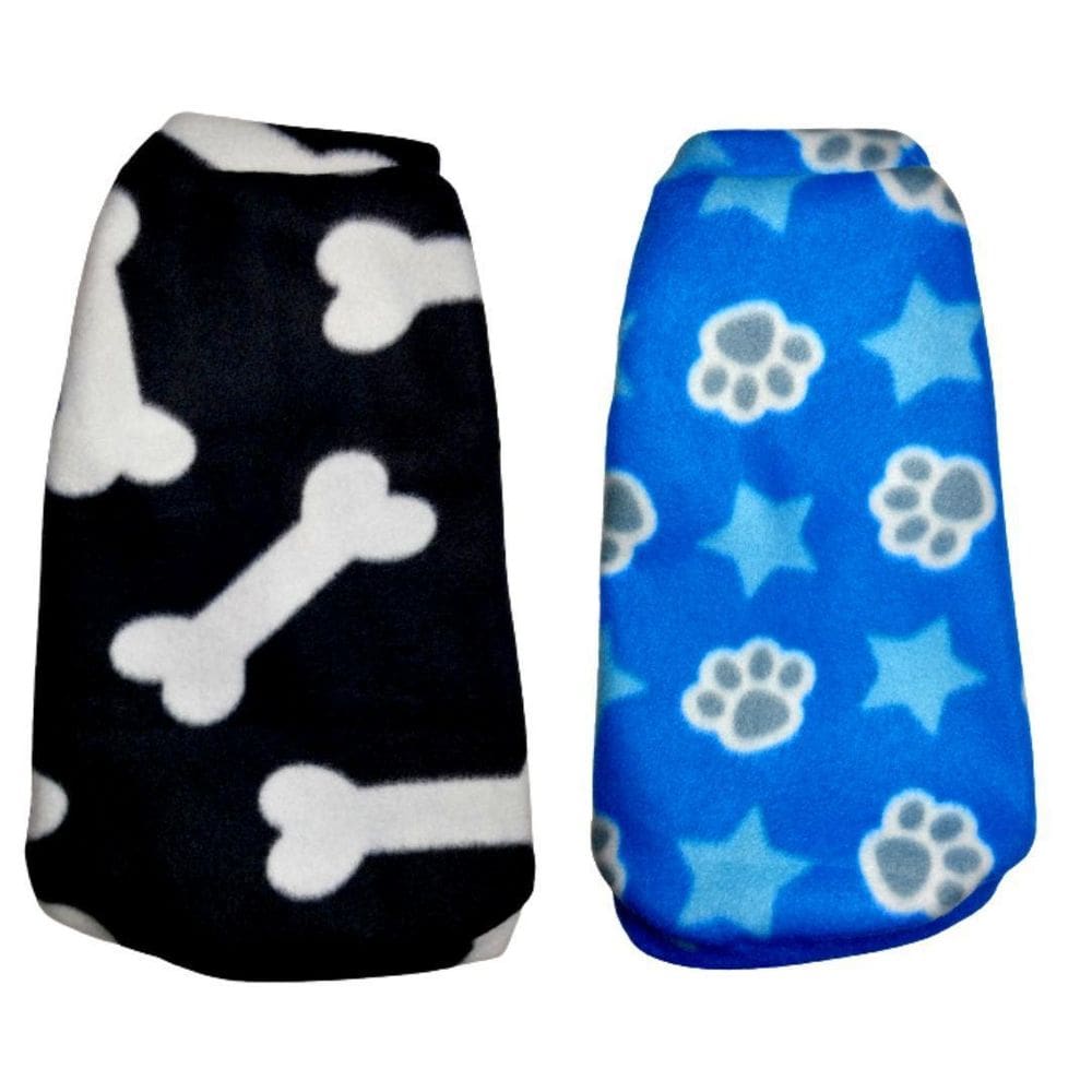 Kit 2 Roupas Cachorro - Suéter De Inverno M Azul e Preto