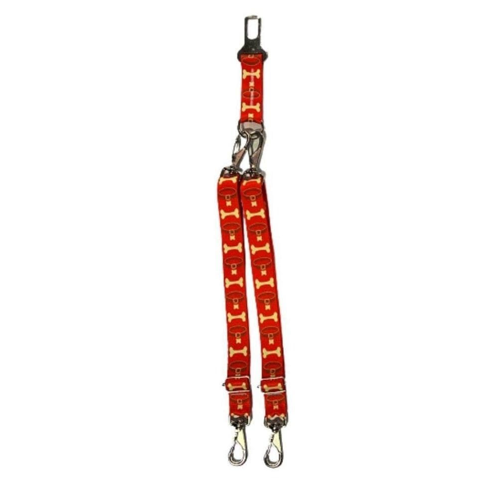 Cinto De Segurança Duplo Com Borrachinha Para Cães E Gatos.
