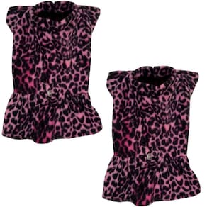 Kit 2 Roupas De Inverno Para Cães E Gatos Vestidos Lilás Gg