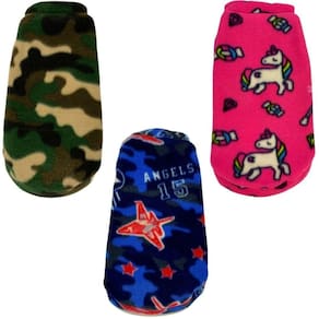 Kit 3 Roupas De Inverno Para Cães E Gatos - Capa Soft Azul P