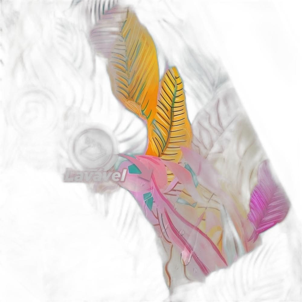 Papel De Parede Painel 3D Folhas Bananeira Colorida 1,5M