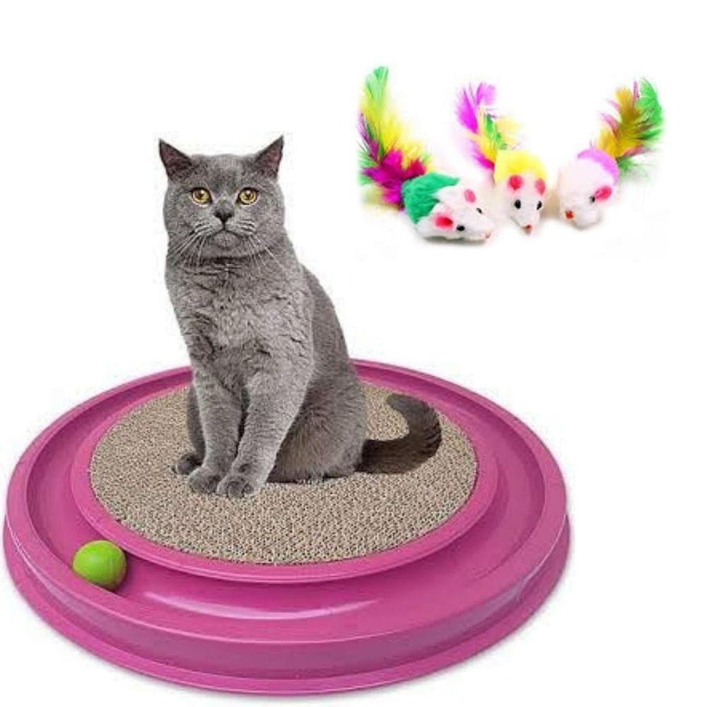 Kit De Gato - Arranhador Catmiau E Ratinho Com 3 Unidades.