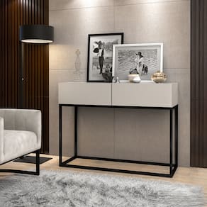 Aparador Industrial Robusto Com Base Em Metal Eros Moderno
