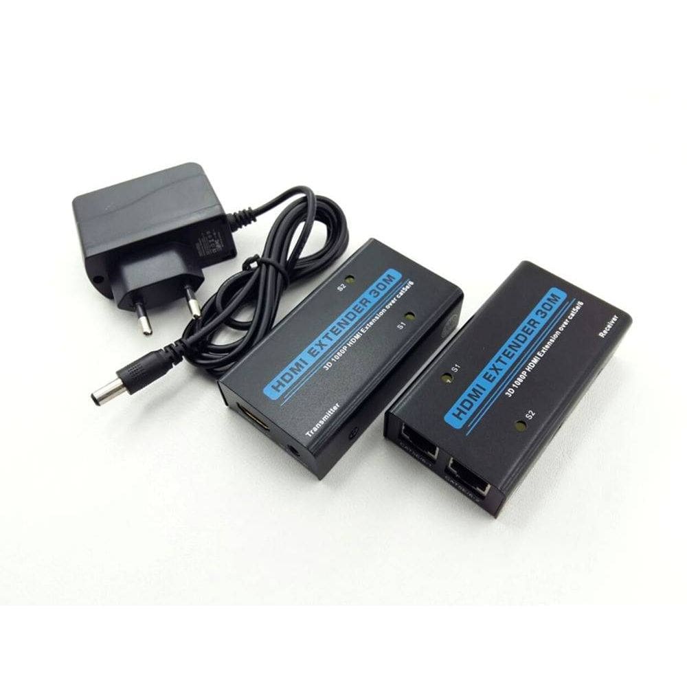 Extensor Hdmi 30 Metros Via Cabo De Rede Utp Cat 5/6