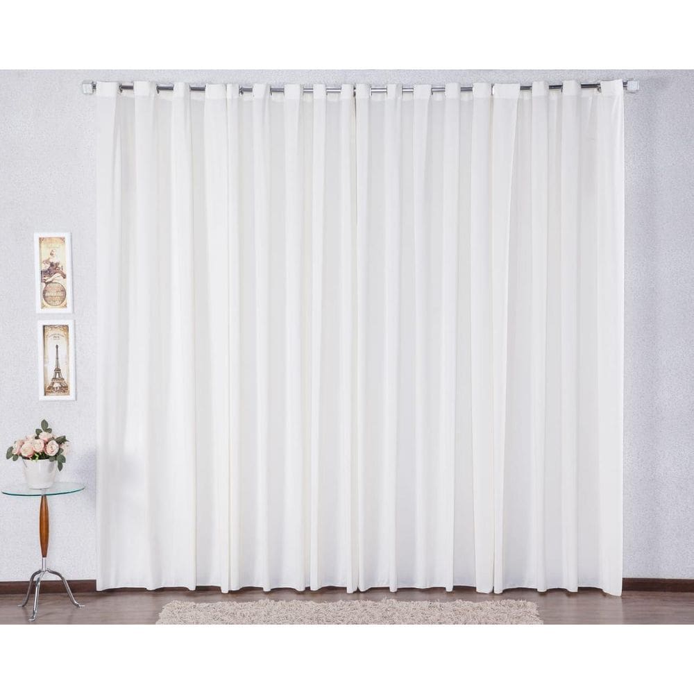 Cortina De Malha 200X160 Com Ilhós Sala De Jantar - Palha
