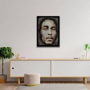 Quadro Decorativo Artístico Bob Marley 34x23Cm