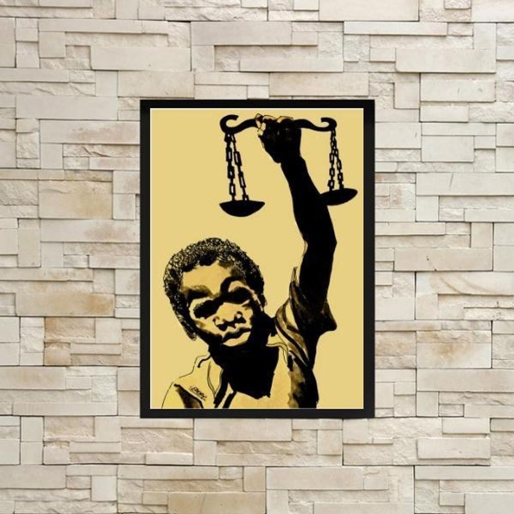 Quadro Decorativo Justiça Social 24X18Cm