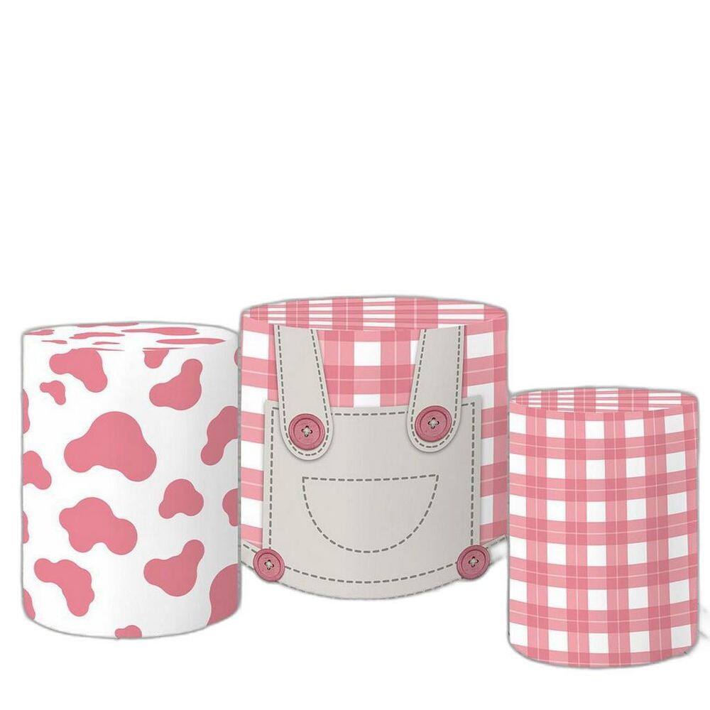 Trio De Capas 3D Sublimado Fazendinha Rosa Fcc-295