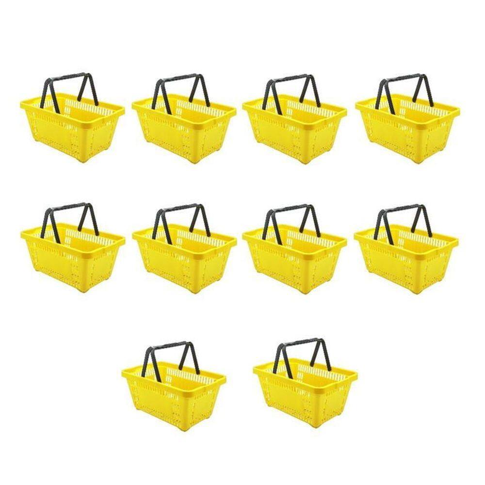 Cesto De Compras D100 Dellaplast 16L 45X29X19 Amarelo Kit 10