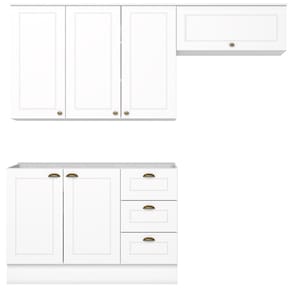 Cozinha Modulada 3P Balcao Sem Tampo 200 cm Americana Branco Henn