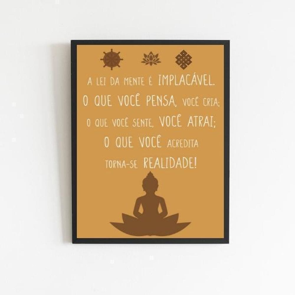 Quadro A Lei Da Mente É Implacável 33X24Cm Preta