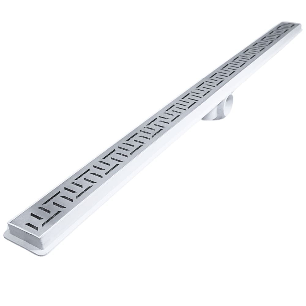 Ralo Linear Seca o Box 5x70 Banheiro Inox Oriente Coletor Branco Saídas 40mm e Tela (5cm x 70cm)0