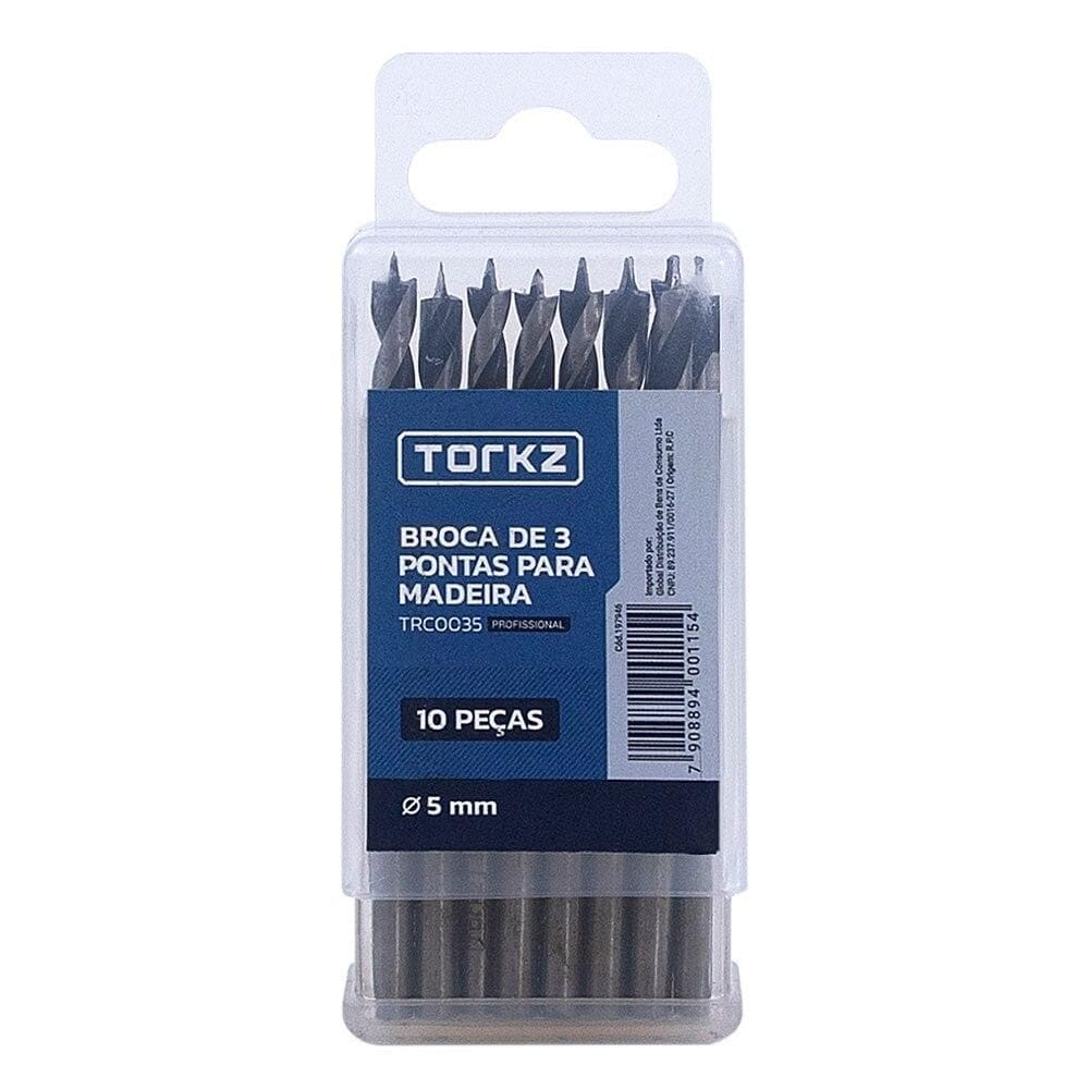 Broca de Madeira Torkz TRC0035, 5 mm - 10 Peças