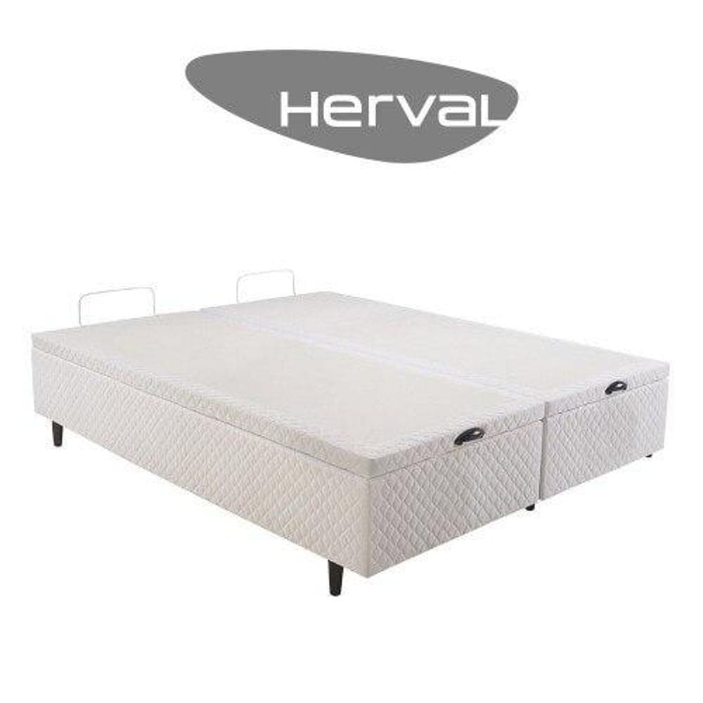 Base Cama Box Baú Casal Herval Montana, MH 1439 46x138x188 cm, Branco