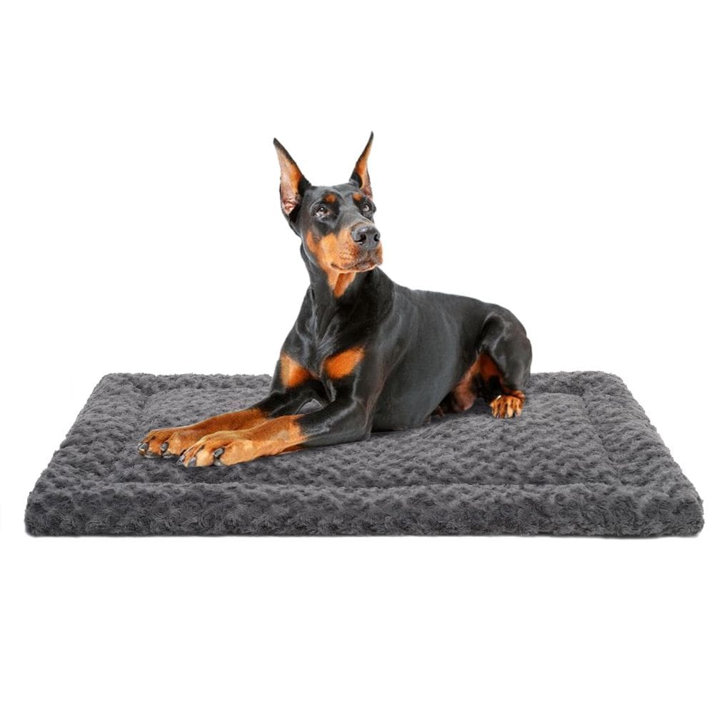 Tapete de cama para cães Exsnugy lavável reversível cinza 120x75cm