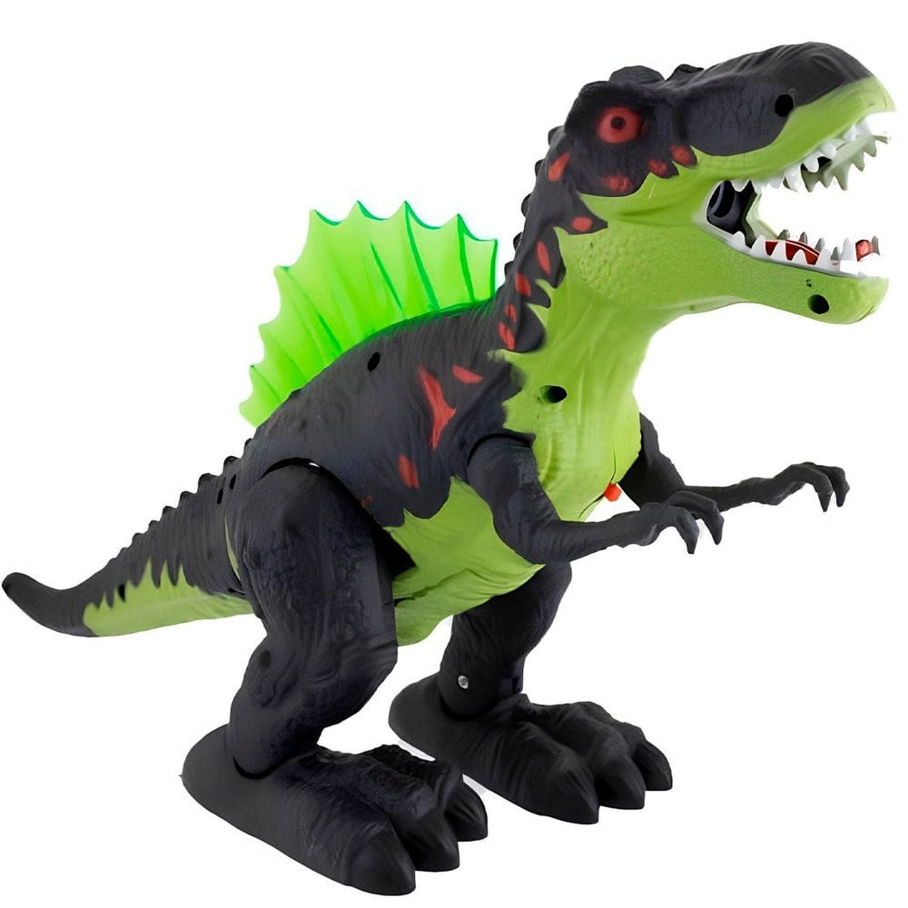 Brinquedo Dinossauro Rex Com Som Luzes Led Anda Solta Vapor
