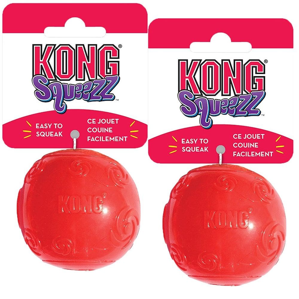 Brinquedo para cães KONG Squeezz Ball Medium, pacote com 2