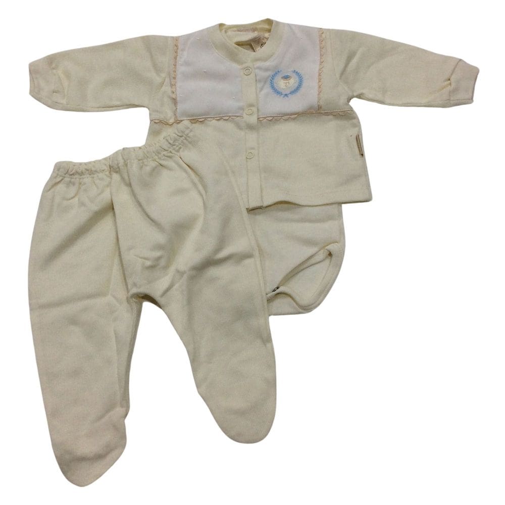 Conjunto bebê 3 peças masc Doce Melado bordado