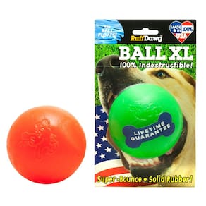 Brinquedo para cães Ruff Dawg Ball XL Solid Rubber, grandes e variadas cores