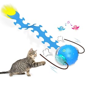 Brinquedos interativos para gatos Ball Giociv para gatos de interior, azul
