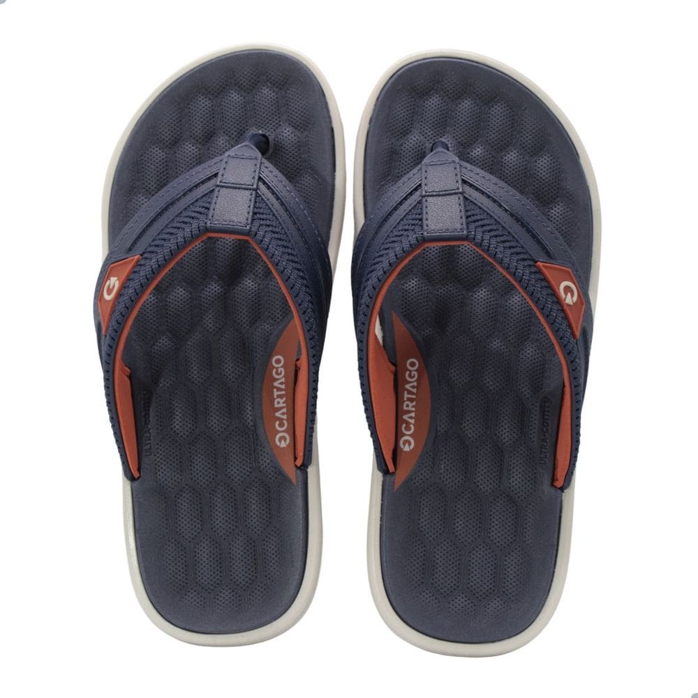 Chinelo Masculino Cartago 12496 Malta VI Cinza Azul e Marrom