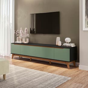 Rack Kappesberg 3 Portas Preto Fosco/Verde Oliva 218cm