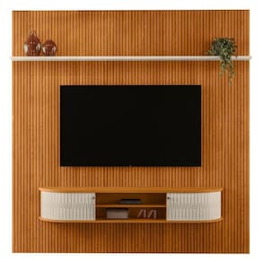 Painel Home Suspenso Tv 75 Polegadas New Bugatti Cinamomo Off White Madetec