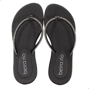 Tamanco Feminino Beira Rio Tira Pronta Strass Black Diamond Preto