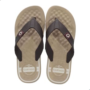 Chinelo Masculino Cartago Arizona Bege Marrom e Bordo